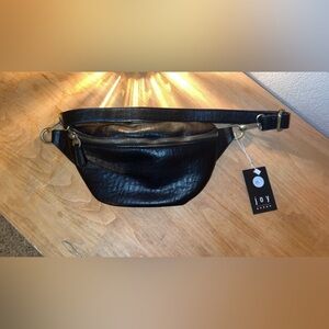 Joy Susan black leather fanny pack. New with tags.